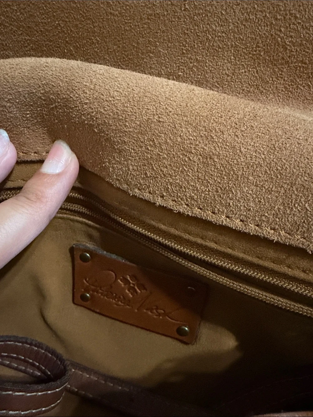 Classic Leather Wristlet Clutch - Tan